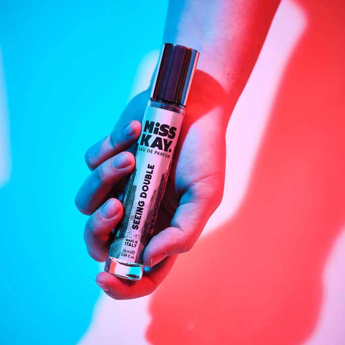 Miss Kay. Eau De Parfum - Seeing Double: Grapefruit, Orange, Shinus molle, Jasmine, Licorice, Omanthus, Vanilla, 25 ML, .84 FL OZ