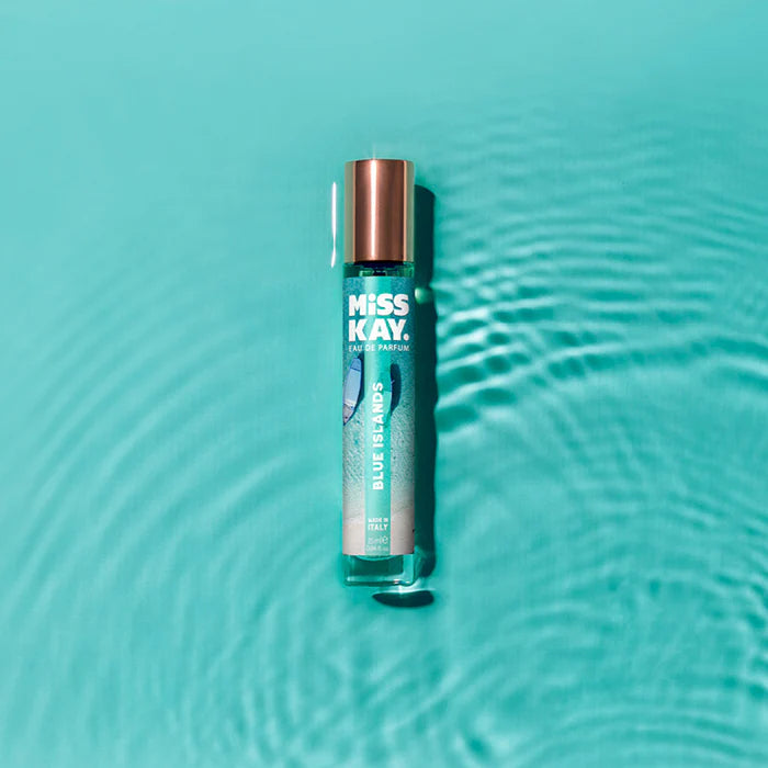 Miss Kay. Eau De Parfum - Blue Islands: Lemon, Blackcurrant, Pineapple, White Flowers, 25 ML, .84 FL OZ