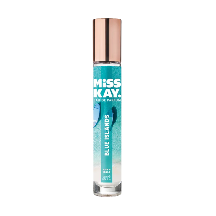 Miss Kay. Eau De Parfum - Blue Islands: Lemon, Blackcurrant, Pineapple, White Flowers, 25 ML, .84 FL OZ