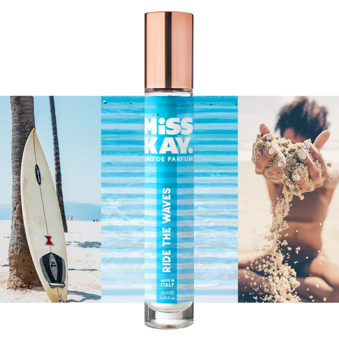 Miss Kay. Eau De Parfum - Ride The Waves: Marine Note, Citrus, Water Jasmine, 25 ML, .84 FL OZ