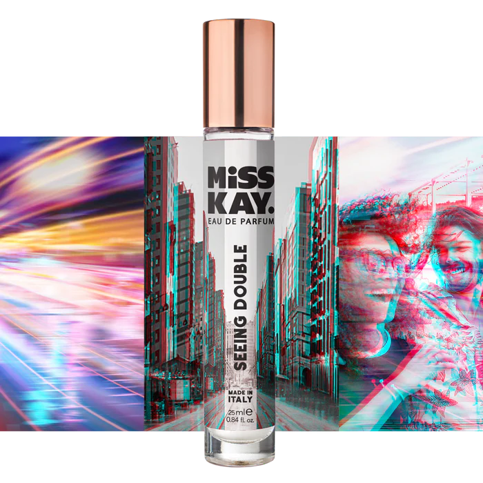 Miss Kay. Eau De Parfum - Seeing Double: Grapefruit, Orange, Shinus molle, Jasmine, Licorice, Omanthus, Vanilla, 25 ML, .84 FL OZ