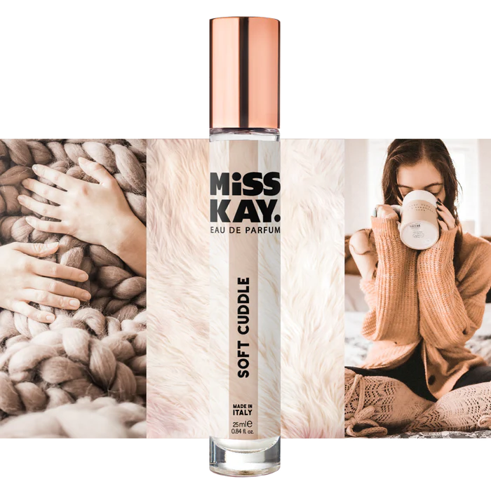 Miss Kay. Eau De Parfum - Soft Cuddle: Tonka, Rice Powder, Milky Notes, Rose, Amber, 25 ML, .84 FL OZ