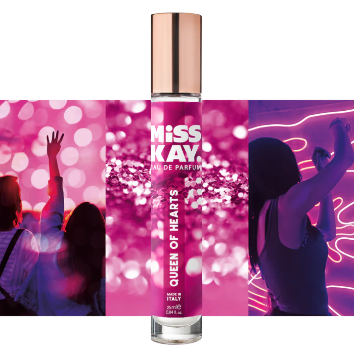 Miss Kay. Eau De Parfum - Queen of Hearts: Bergamot, Grapefruit, Jasmine, 25 ML, .84 FL OZ